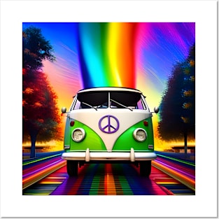 Hippie Peace Van Posters and Art